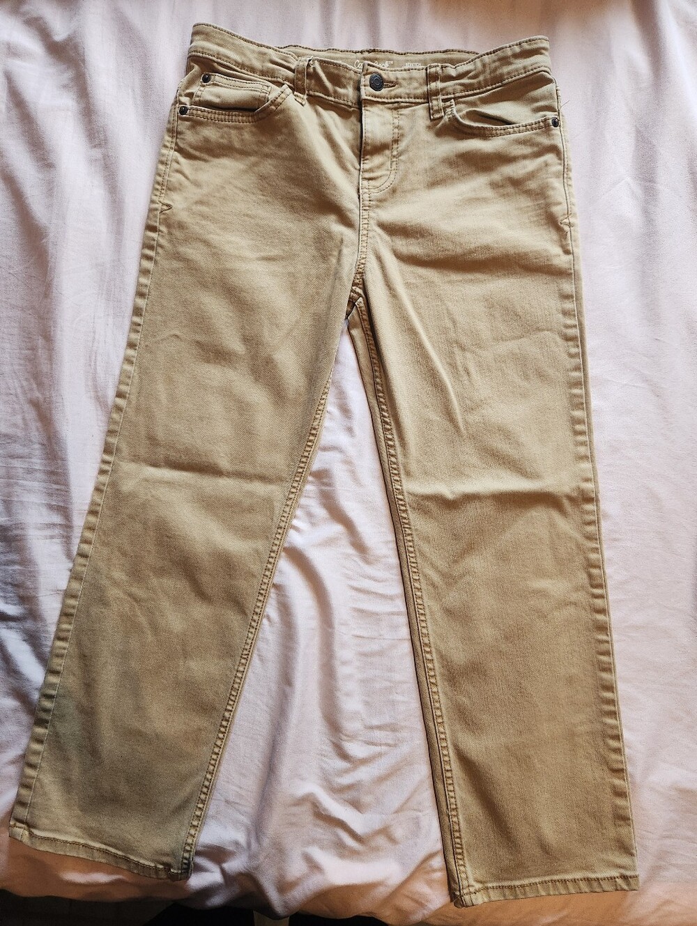 Boy's Khaki Jeans, Size 14, Straight Leg, Stretch